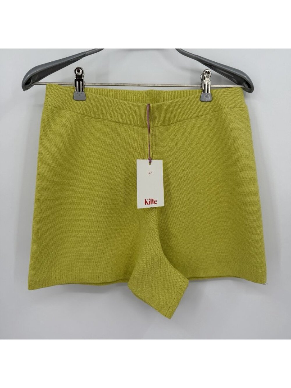Kilte Collection Alex Knit Shorts in Lemon-Lime size 1/S Cotton-Cashmere Blend